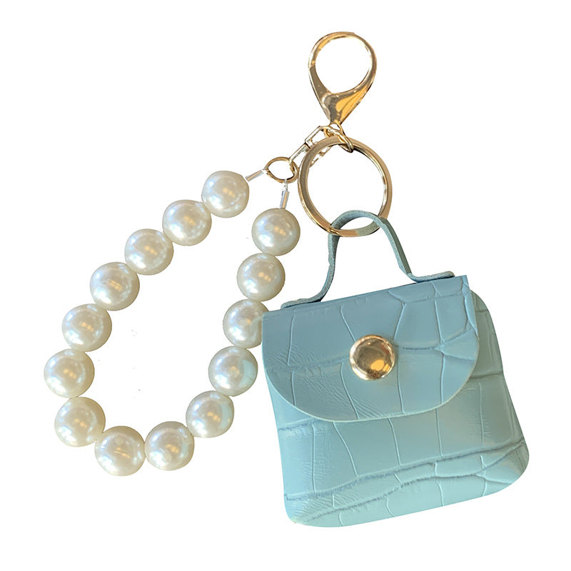 Wholesale Pearl Car Handmade Mini PU Leather Keychain